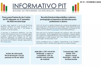 INFORMATIVO PIT BOLETIM DO PROGRAMA DE INTEGRAÇÃO TRIBUTÁRIA