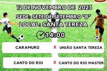 RODADA DO CAMPEONATO DE FUTEBOL DE CAMPO DE CATUÍPE TERÁ JOGOS NESTE DOMINGO, COM SEDE O SETE DE SETEMBRO B, NO CAMPO DO UNIÃO EM SANTA TEREZA.