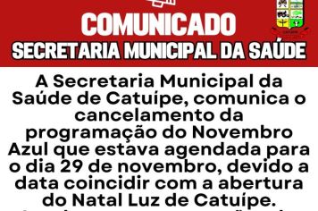 COMUNICADO DA SECRETARIA MUNICPAL DE SAÚDE DE CATUÍPE