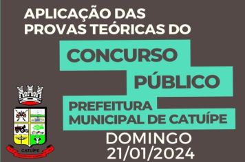 PROVA DO CONCURSO PÚBLICO DA PREFEITURA DE CATUÍPE SERÁ NESTE DOMINGO