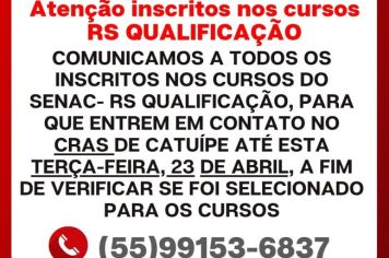 COMUNICADO DO CRAS