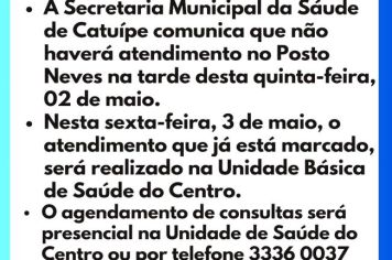 COMUNICADO DA SECRETARIA DA SAÚDE 