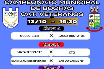 CAMPEONATO MUNICIPAL DE BOCHAS- JOGOS DIA 13 DE OUTUBRO