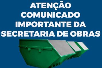 COMUNICADO DA SECRETARIA MUNICIPAL DE OBRAS DE CATUÍPE