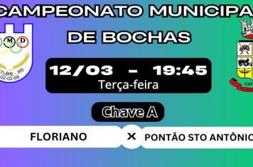 JOGOS DO CAMPEONATO MUNICIPAL DE BOCHAS NESTA TERÇA E QUARTA-FEIRA