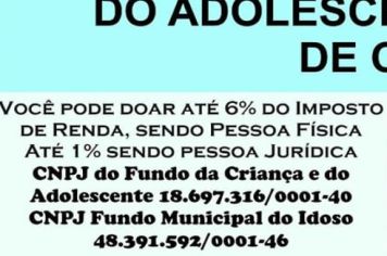 PESSOAS FÍSICAS PODEM DESTINAR PARTE DO IMPOSTO DE RENDA DEVIDO PARA FUNDOS DA CRIANÇA, ADOLESCENTE E IDOSO