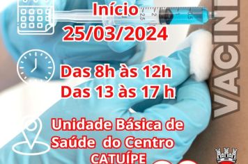 CAMPANHA DE VACINA CONTRA A GRIPE INICIA DIA 25 DE MARÇO