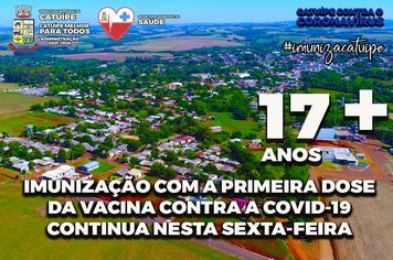 IMUNIZAÇÃO COM A PRIMEIRA DOSE DA VACINA CONTRA A COVID-19 CONTINUA NESTA SEXTA-FEIRA