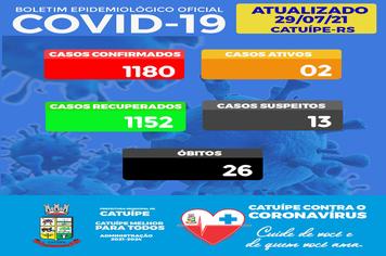 BOLETIM EPIDEMIOLÓGICO DO DIA 29 JULHO DE 2021