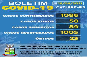 BOLETIM EPIDEMIOLÓGICO DO DIA 16 JUNHO DE 2021