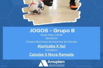 CATUÍPE SERÁ SEDE NESTA SEXTA-FEIRA DA COPA AMUPLAM DE FUTSAL 40+ 