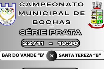 CAMPEONATO MUNICIPAL DE BOCHAS SÉRIE OURO E PRATA  
