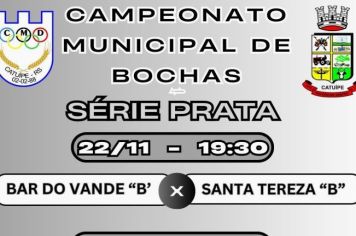 CAMPEONATO MUNICIPAL DE BOCHAS SÉRIE OURO E PRATA  