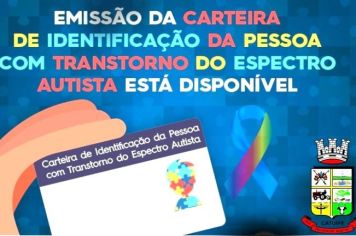 CARTEIRINHA DO AUTISTA PODE SER EMITIDA NO CRAS