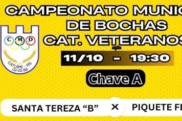 CAMPEONATO MUNICIPAL DE BOCHAS CATEGORIA VETERANOS- DIA 11 DE OUTUBRO