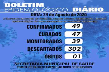 Boletim dia 24 de agosto de 2020