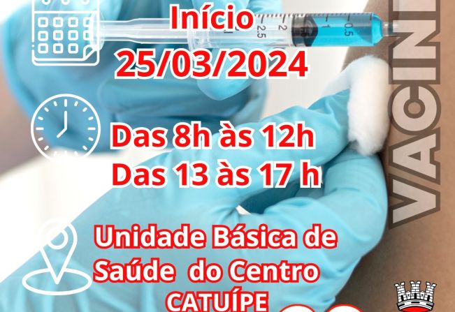 CAMPANHA DE VACINA CONTRA A GRIPE INICIA DIA 25 DE MARÇO