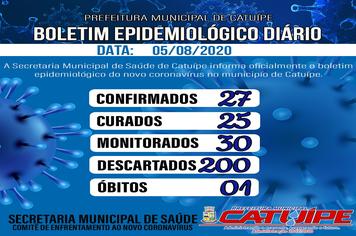 Boletim atualizado dia 05 de agosto de 2020