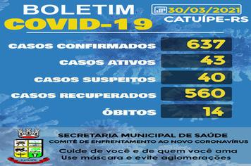 Boletim Epidemiológico do dia 30 de março de 2021