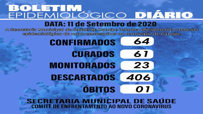 Boletim epidemiológico do dia 11 de setembro