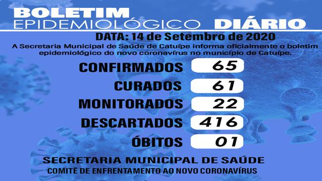 Boletim epidemiológico do dia 14 de setembro